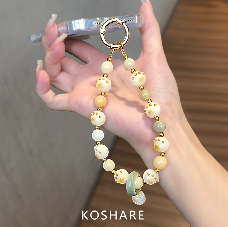 Bodhi Lai Cai Gato Diamante Flash Chain Teléfono móvil de lujo ligero de alto nivel sensación bolso de cristal colgante decoración anti-caída colgante de mano para mujeres
