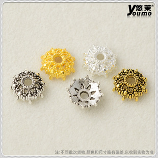 Alloy Plated Silver Bead Cap Toray Bead Bracelet Rope Handmade Beaded Flower Cap DIY Jewelry Accessories Scattered Beads