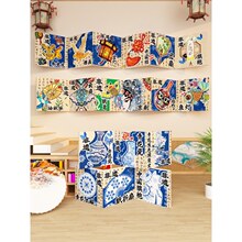 幼儿园非遗环创主题成品中国传统文化墙面装饰材料场景布置青花瓷