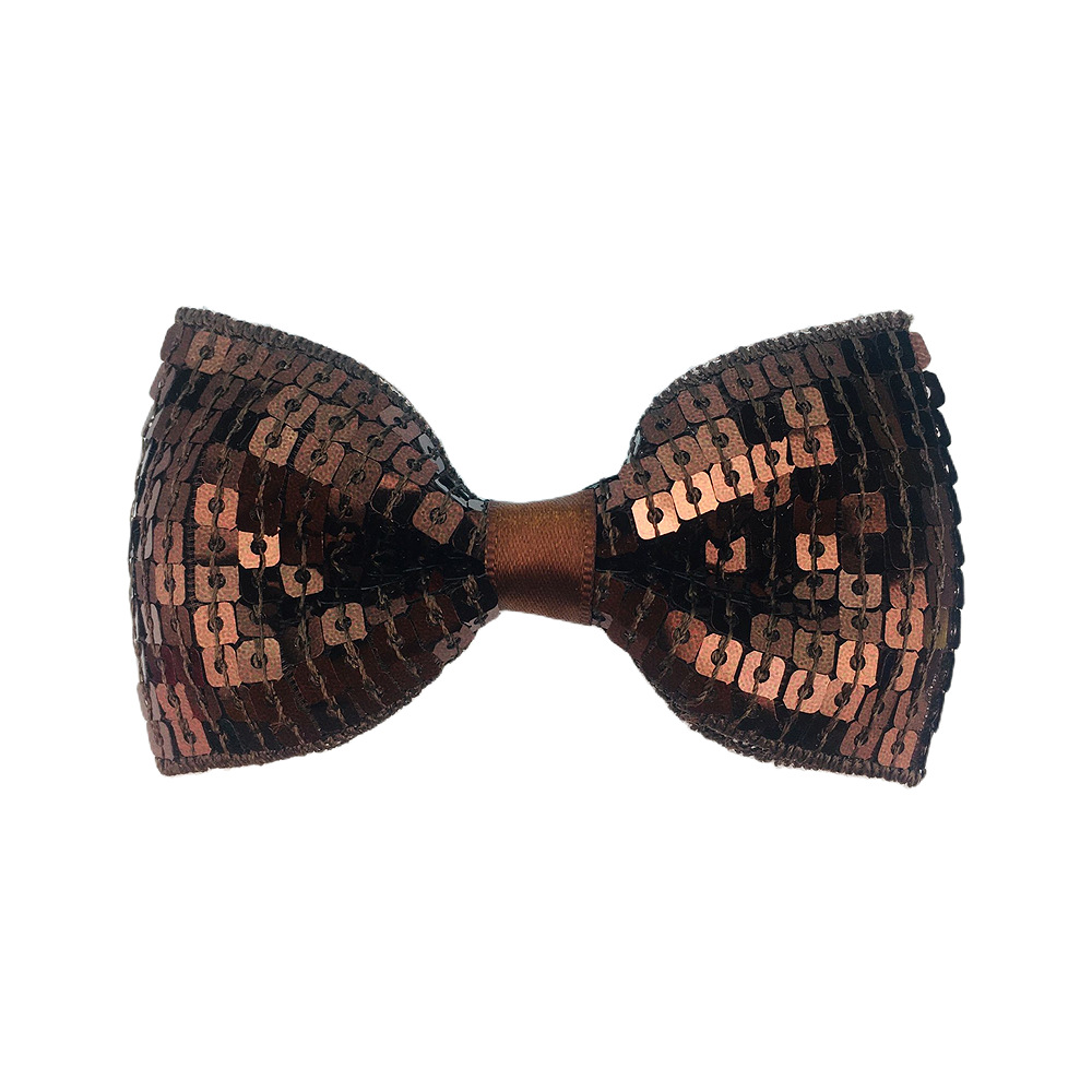 Comercio exterior tienda en línea suministro de doble cara flash bordado lentejuelas arco horquilla 19 colores en stock etapa accesorios para el cabello niños