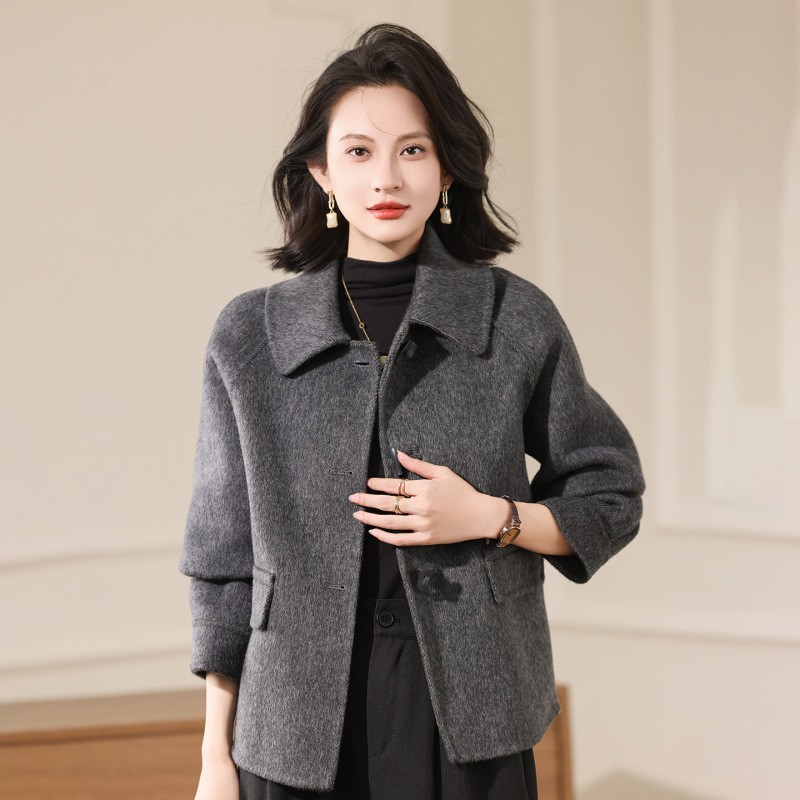 Double-Sided Cashmere Outwear for Women 2025 Autumn and Winter New Short Style Versatile High-End Slimming Look Woolen Outwear for Women