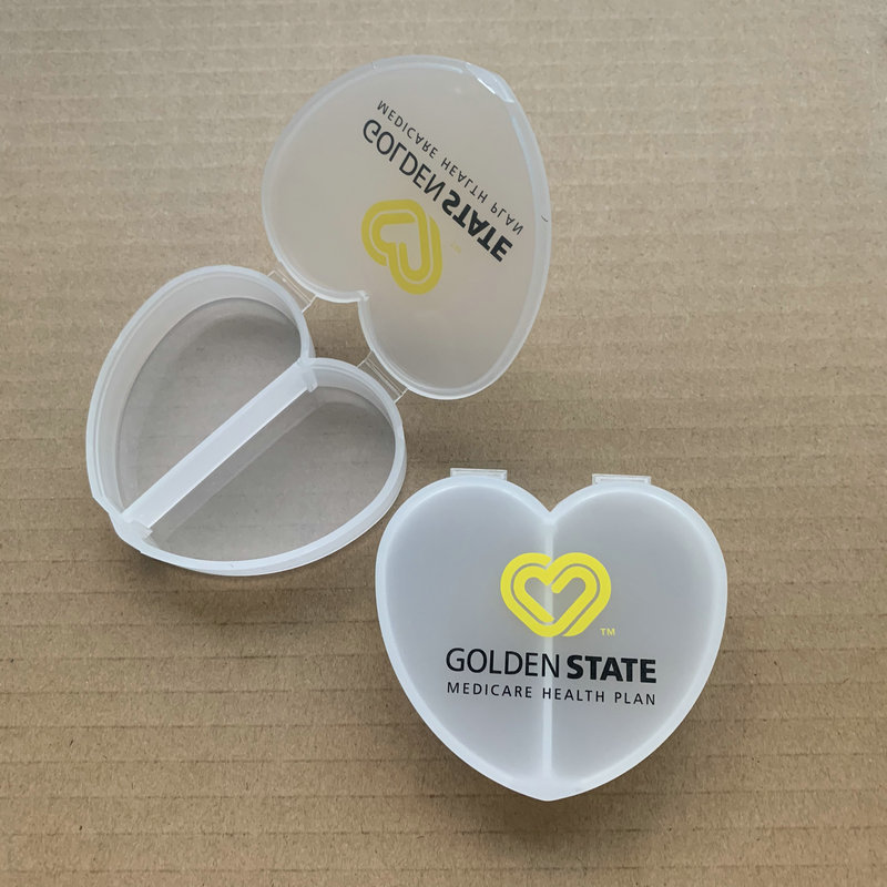 生产厂家直销 PP爱心药盒 食品级材料爱心医药盒 2格爱心药盒