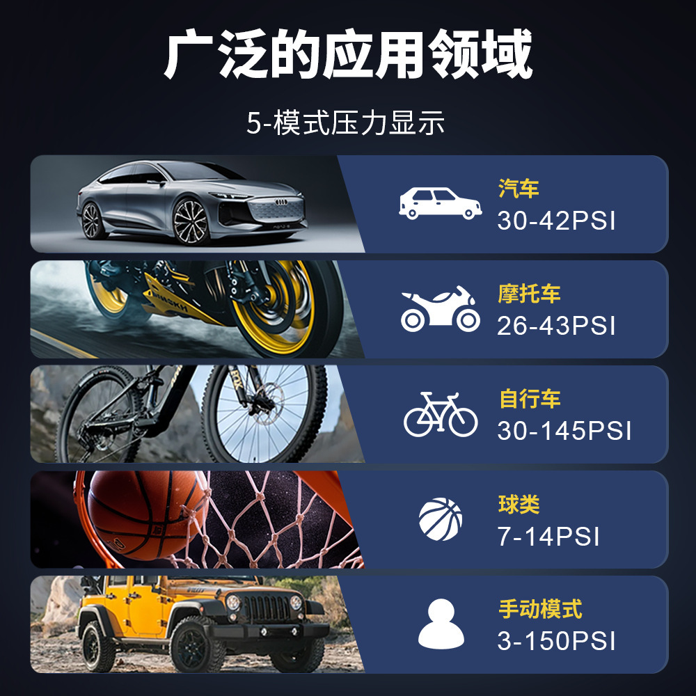 Car Air Pump Portable Car Air Pump High Power Electric Tire Air Pump Multi-Function Air Pump
