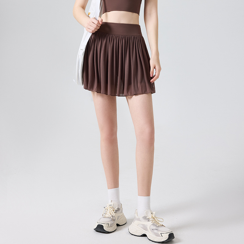 Falda de tenis y yoga para mujer, de cintura alta, con efecto de dos piezas y bolsillos, antiexposición, falda deportiva corta y fluida para verano, directo de fábrica. image 9