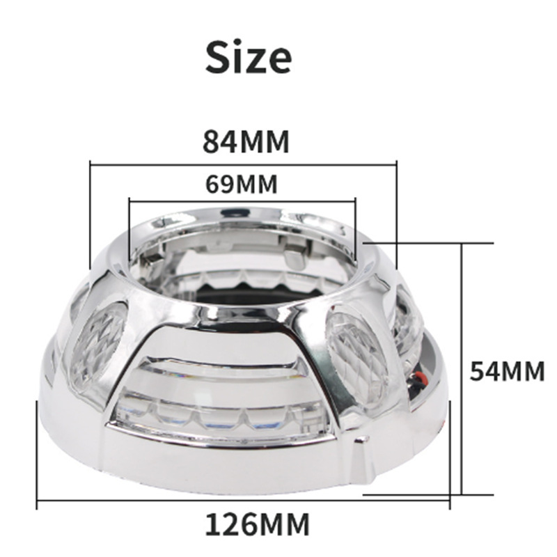 Faros modificados Paramela bicolor cubierta integral lente de 3 pulgadas universal bicolor ángel ojo cubierta decoración
