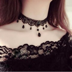 クロスボーダーの女性の首のベルトの宮廷のゴシック式のギャルの首の鎖のレースのネックレスのchokerの鎖の鎖の首輪の復古