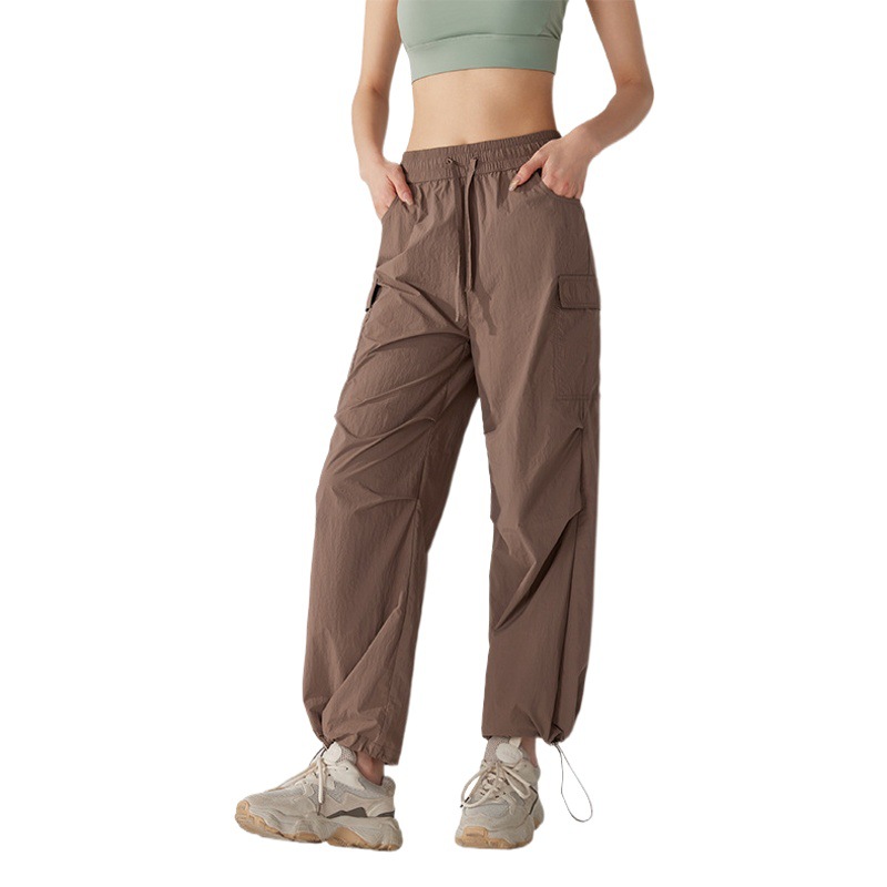 Pantalones Cargo Impermeables para Mujer, Primavera-Verano 2025, Pantalones Deportivos para Senderismo al Aire Libre, Estilo Americano, Pantalones Anchos Cortavientos para Mujer