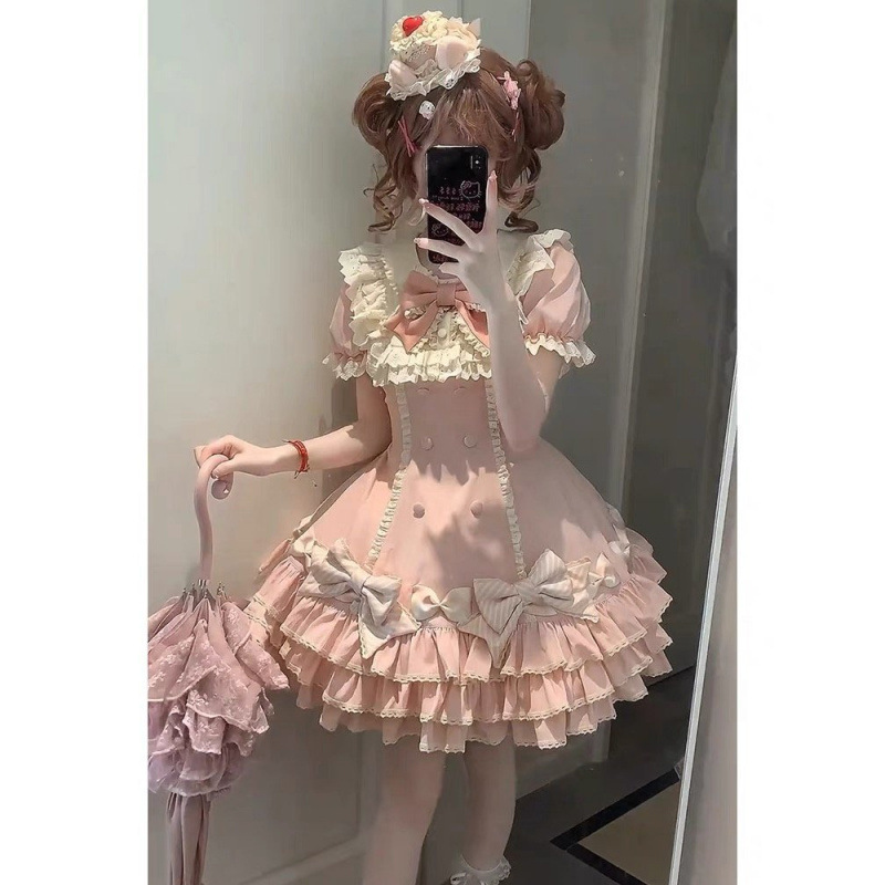 甘い女の子ロリータロリータプリンセスチュチュスカート夏の新しい気質年齢を減らすウエストドレス女性のための|undefined