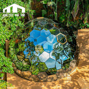Outdoor 8m Glass Starry Sky Tent Hexagonal Dome House Scenic Grassland Luxury Camping Style B&B