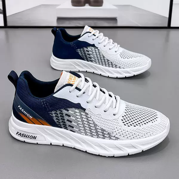 Men's Shoes 2025 Autumn New Breathable Fly-Knit Sports Running Casual Shoes Men's Lightweight Student Trendy Shoes