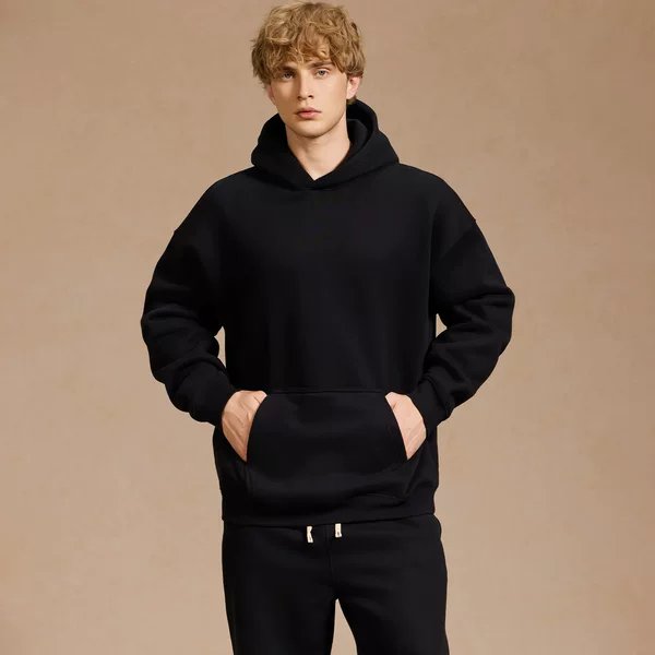 Men's Clothing 2026 Autumn American Style Trendy Brand Casual Loose Heavyweight Oversized Thick Hooded Sweatshirt with Fleece for Men