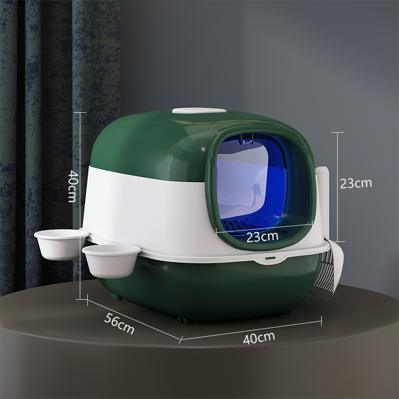 Caja de arena de gato cerrado nueva fábrica UV antibacteriano grande anti-Splash grasa gato inodoro mascotas suministros