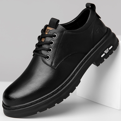 Popular Spring and Autumn New Handmade Men's Casual Leather Shoes Men Retro Workwear Lacing Trendy Leather Shoes