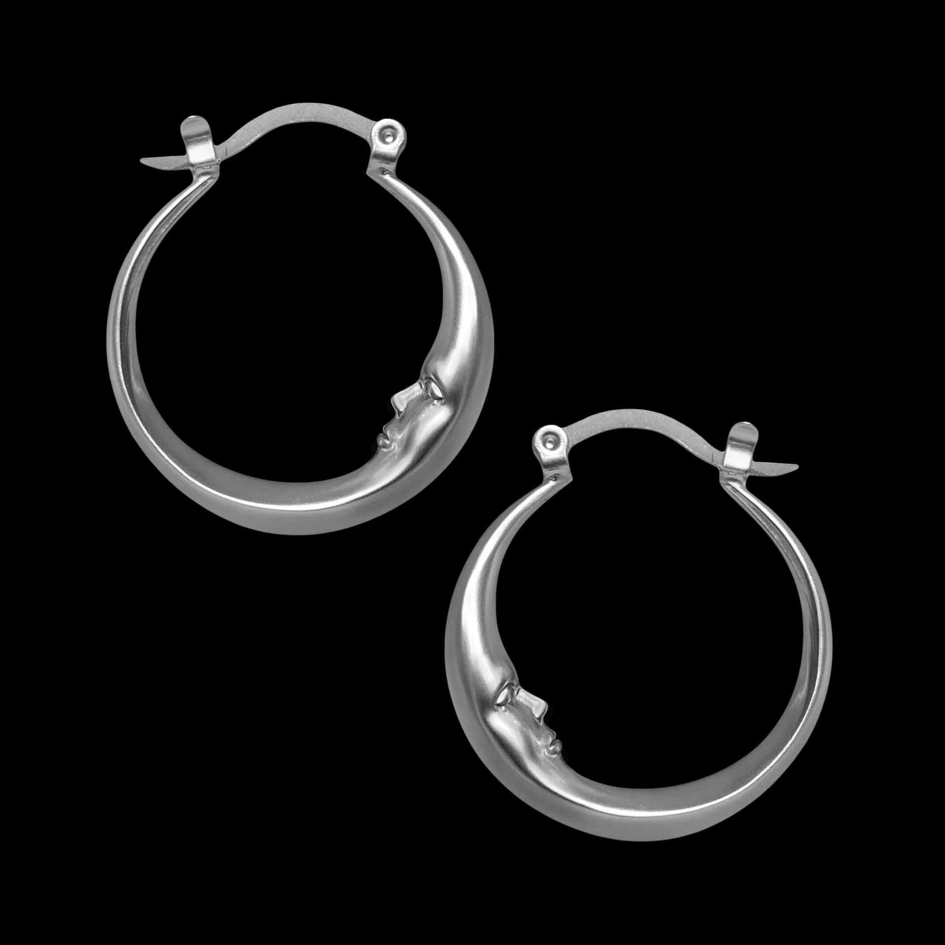 1 Pair Simple Style Moon Plating Alloy Earrings display picture 3