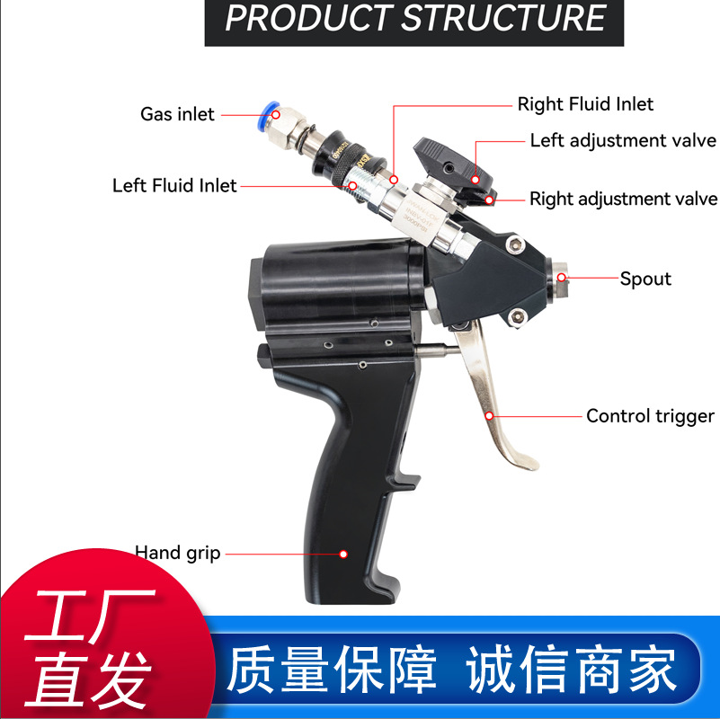 现货出口聚氨酯高压喷枪 喷涂机1:1黑白料喷枪 双组份聚脲喷涂枪