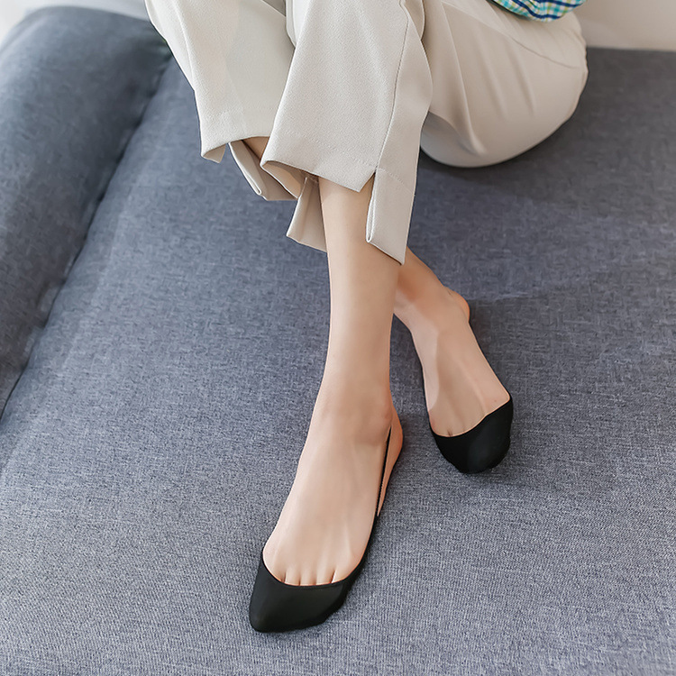 Cotton Sling Non-Heeled Half Boat Socks High Heels Breathable Socks Summer Invisible Super Shallow Non-Slip Forefoot for Children