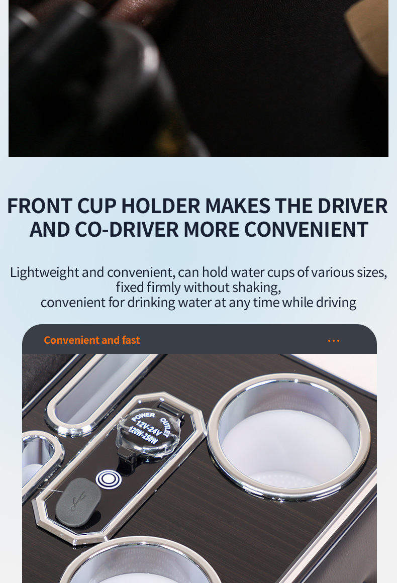Car Rear Storage Box, Universal Truck Armrest Box, Storage Box, Cup Holder, Armrest Cushion, Interior Modification