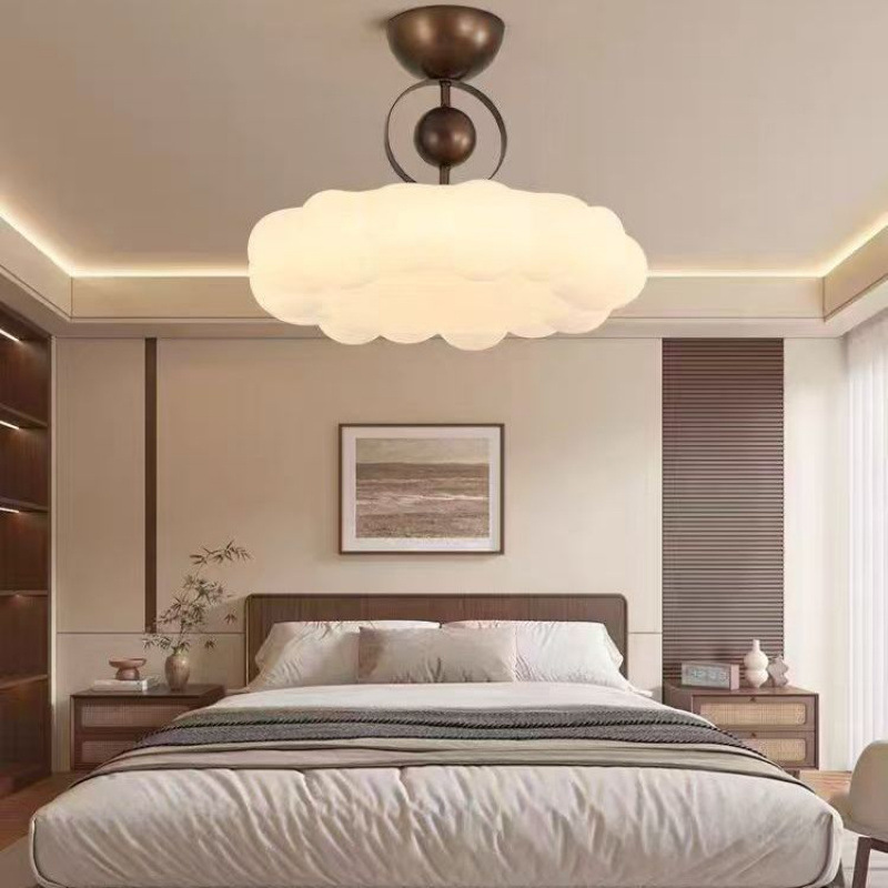 南洋风卧室吸顶灯中古法式主卧公主房现代简约设计师护眼儿童房灯