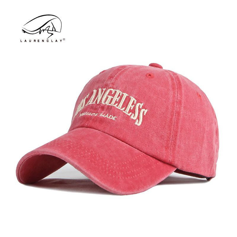 Sombrero de algodón lavado bordado letra LOS ANGELESS verano a prueba de sol gorra de béisbol para hombres y mujeres