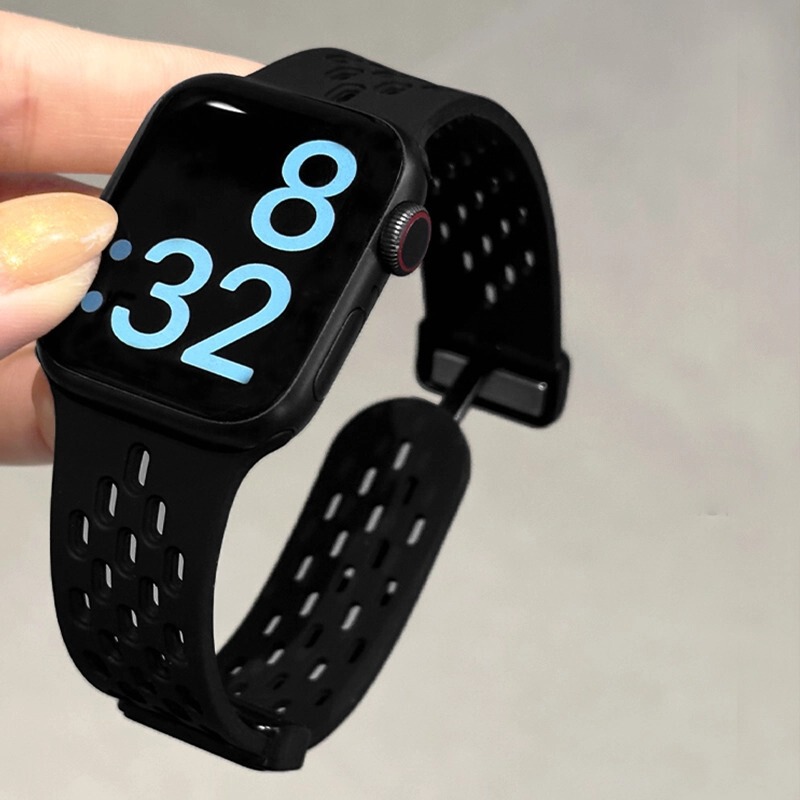 Apple の新しいホールシリコン磁気バックル iwatch ストラップ夏 7 通気性 8applewatch 男性と女性に適しています|undefined