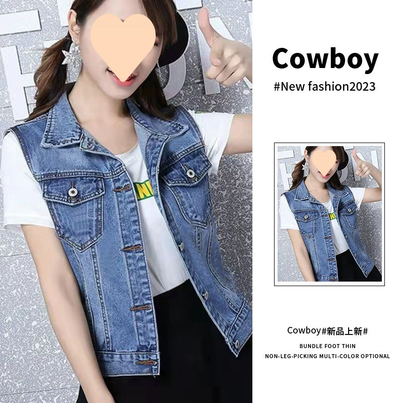 Джинсовый жилет для женщин, весенне-осенний стиль 2025 года, кардиган, универсальный повседневный жилет, короткая куртка.