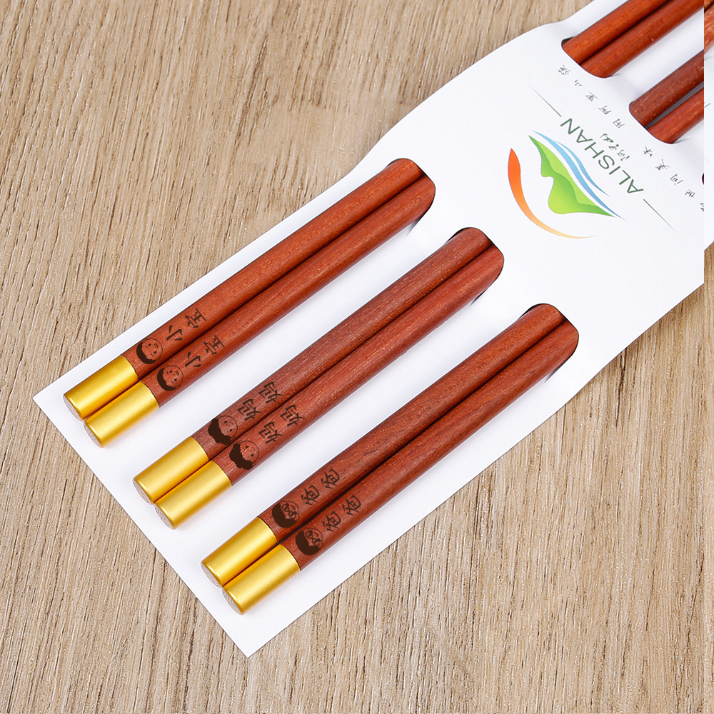 Palillos de madera de wengué de marea nacional al por mayor Palillos de cocina de madera maciza para el hogar Palillos para una persona Palillos sin pintura, sin cera, antideslizantes y no fáciles de mohos