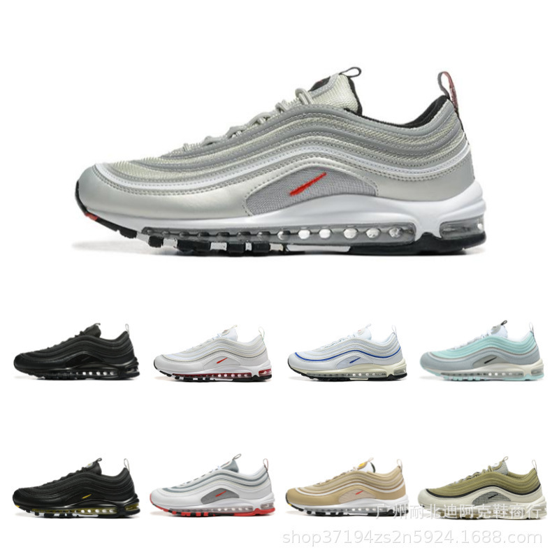 Foreign Trade Cross-Border Air Max97 Full-Length Air Cushion Retro Silver Bullet Men's and Women's Sports Running Shoes Wholesale Foreign Trade Cross-Border Air Max97 Full-Length Air Cushion Retro Silver Bullet Men's and Women's Sports Running Shoes Wholesale