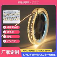 厂家直发12v120灯180灯CCT二合一双色温家装吊顶2835led装饰灯带