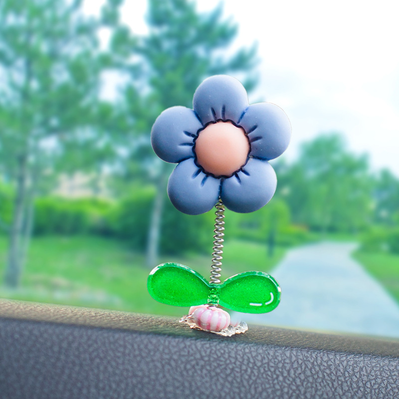 2023 nuevos accesorios de automóviles de consola central de automóviles adornos de decoración adorables frescos adornos de flores de cabeza