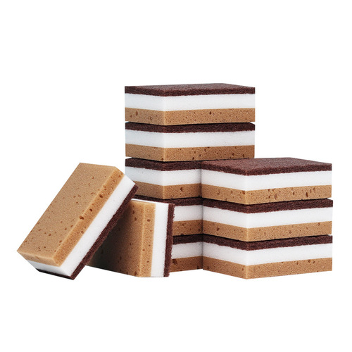 Sponge rub wholesale high-density dishwashing seaweed cotton household kitchen cleaning sponge scrubbing bowl scouring cloth