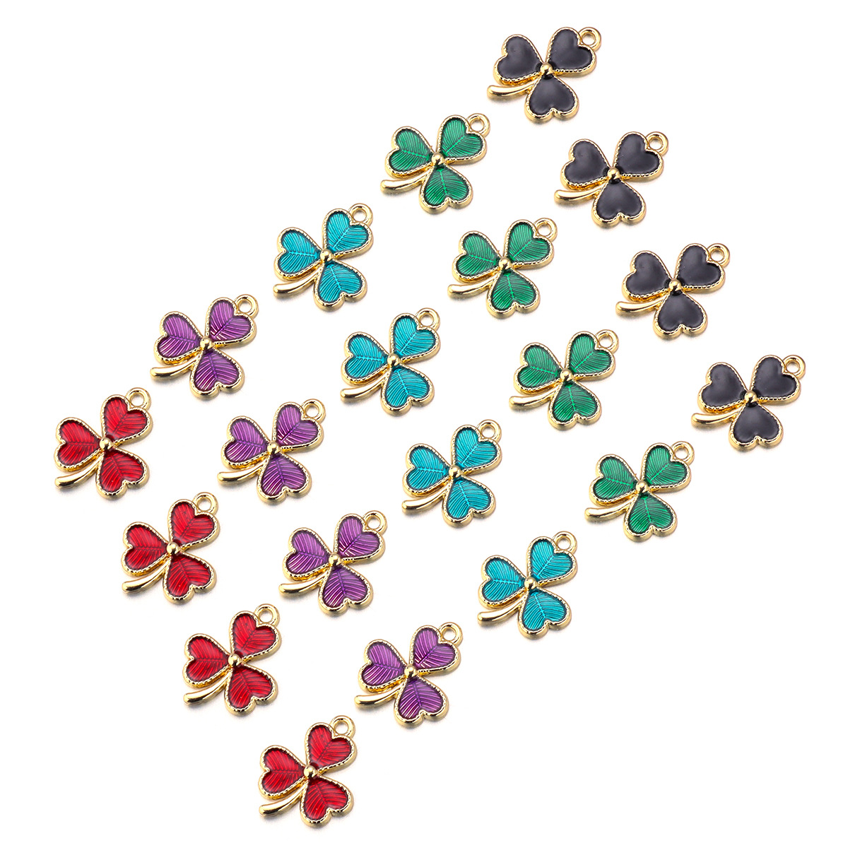 26g Weight Pendant Jewelry Making Type DIY Jewelry Accessories Classification 10 PCS/Package Quantity Alloy Material Shamrock Pattern Enamel Design IG Style, Simple Style Style 10 PCS/Package Alloy Shamrock Pendant 2