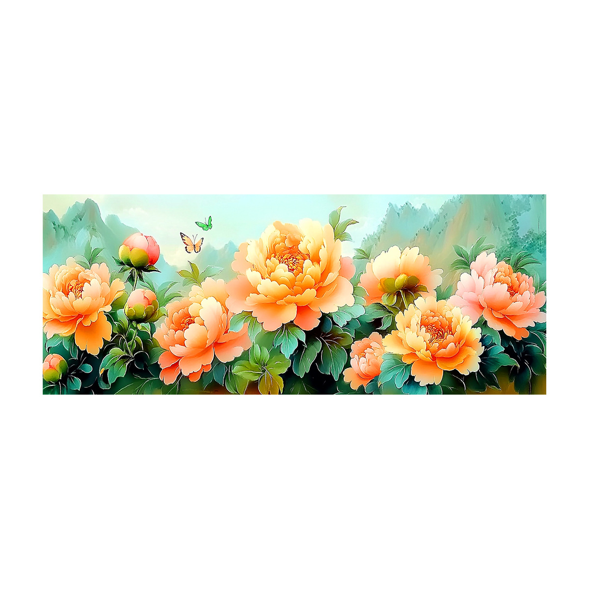 [Algodón importado] Mona Lisa Real bordado a mano Peony nuevo estilo chino sala de estar bordado a mano image 5