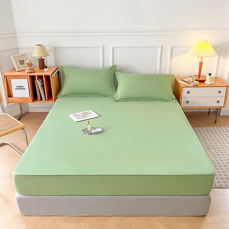 Amazon antibacteriano transfronterizo TPU impermeable monocapa sólida cama sombrero comercio exterior al por mayor antideslizante cubierta protectora de cama de hotel