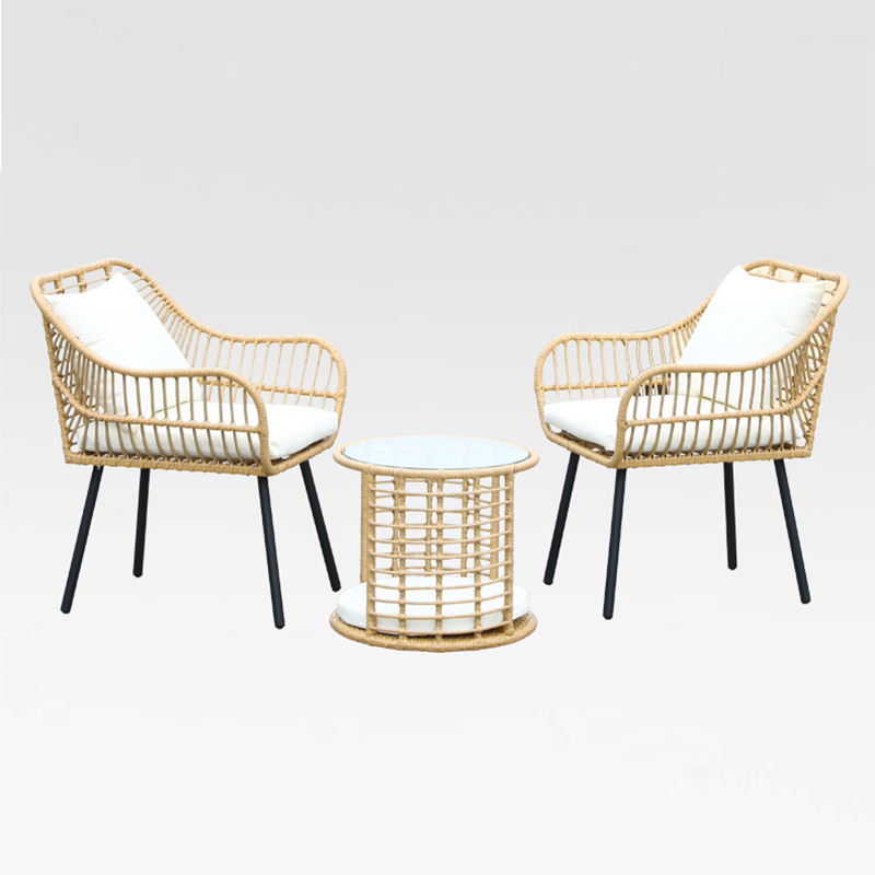 Fabricante directo de sofá de caña al aire libre combinación de patio de casa sofá de ocio mesa de té de aluminio moderno muebles simples