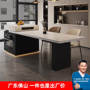 2025 New Slate Island Dining Table Multi-Functional All-In-One Retractable Steam Oven Microwave Oven Storage Home Classy