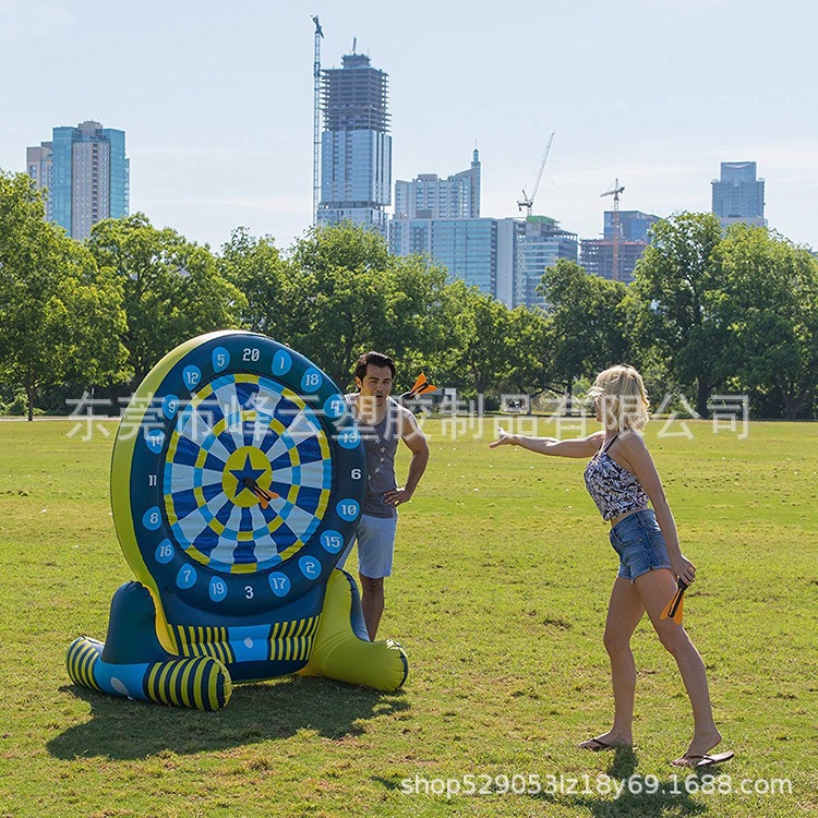 Factory wholesale inflatable water darts children football throwing game target blowing PVC closed air dart target