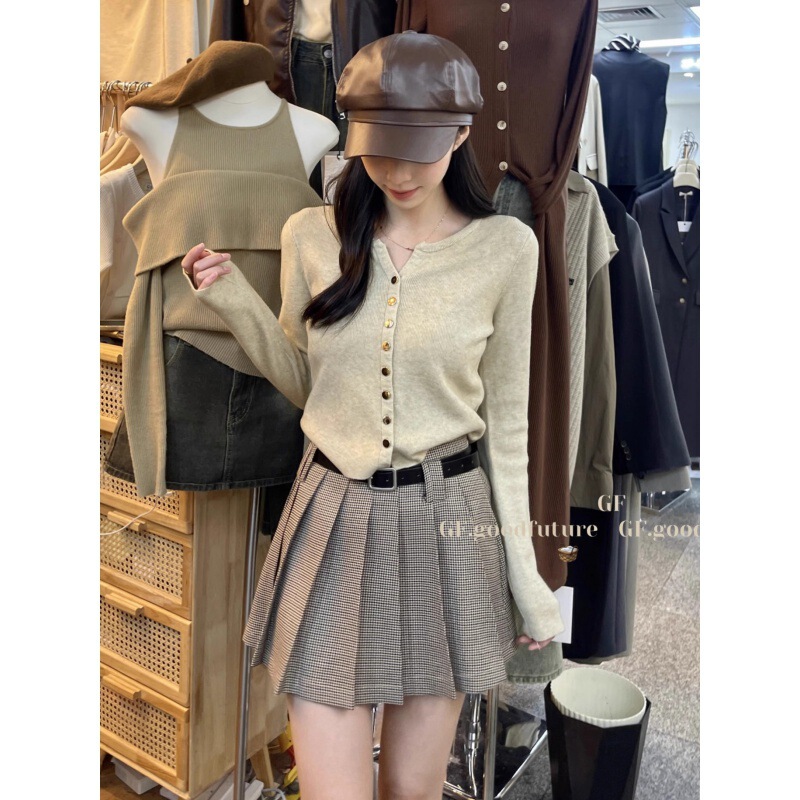 Early Autumn Knitted Cardigan for Women, Long-Sleeved Tops, Autumn and Winter New Korean Style Gentle Style Slimming Sweaters