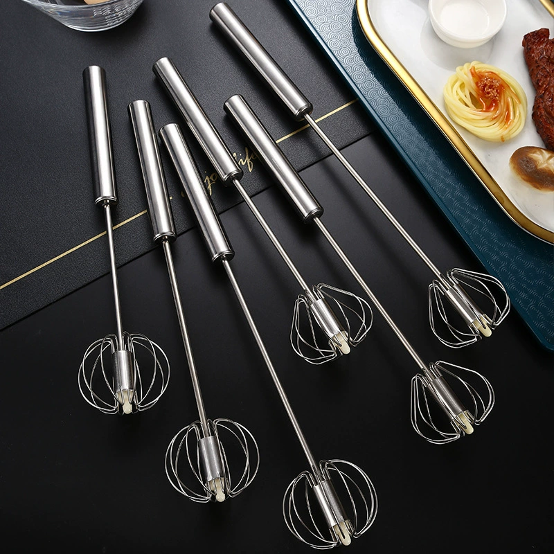 Stainless steel semi -automatic eggbeater presses the rotating eggs egg cream cream mixer kitchen baking tool