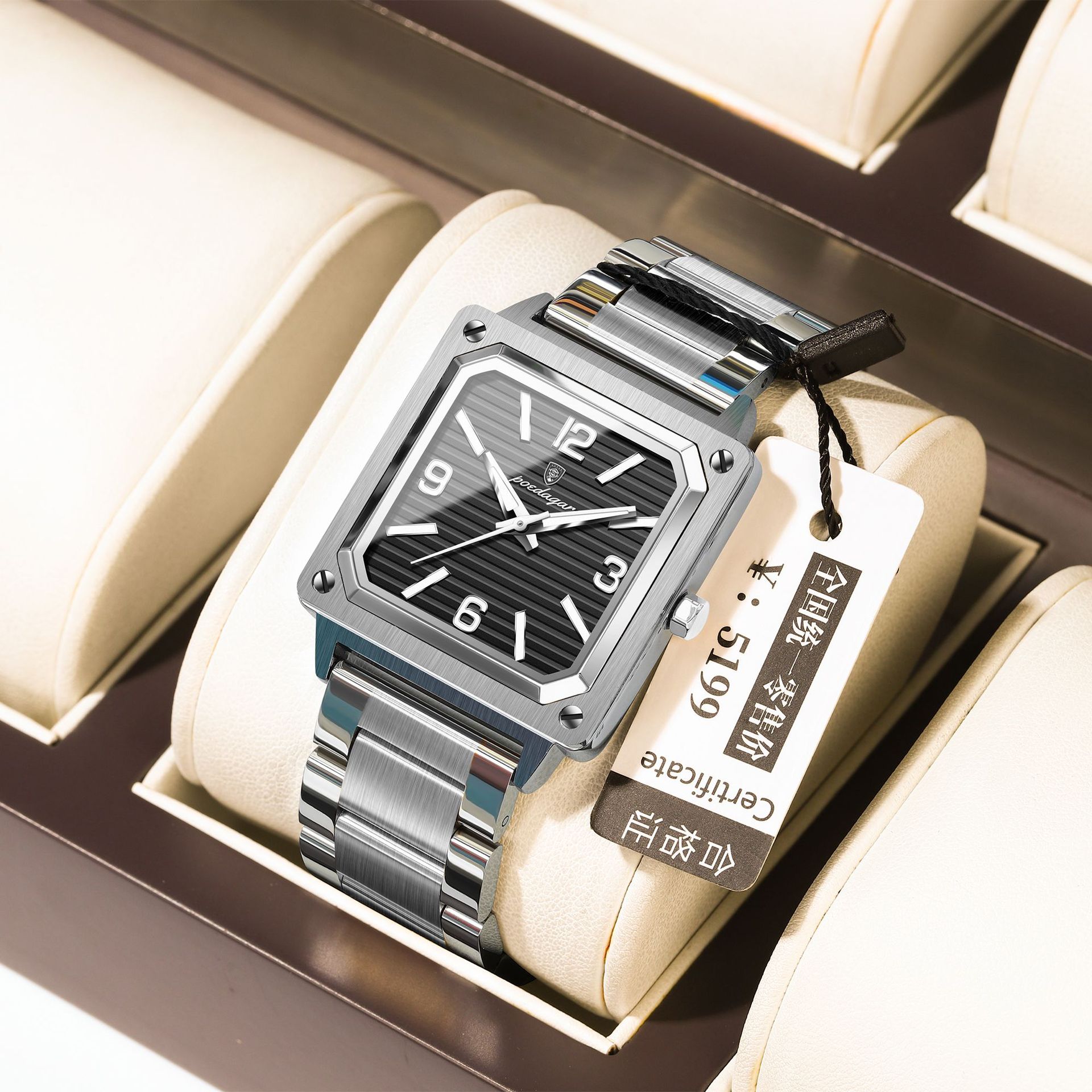 Marca suiza reloj luminoso impermeable para hombre nuevo reloj de cuarzo de moda en vivo comercio exterior estilo caliente de una pieza