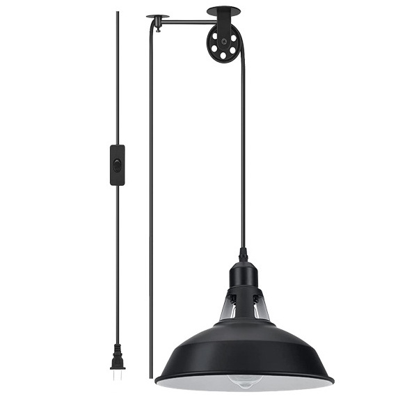 B 블랙 플러그 코드 샹들리에를 들어 올릴 수 있습니다