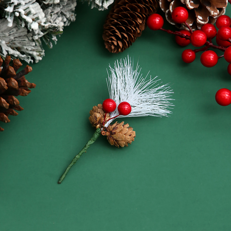 Pino aguja mini árbol de Navidad accesorios PVC color mariposa Navidad decoraciones Navidad pino cono aguja de pino DIY decoración