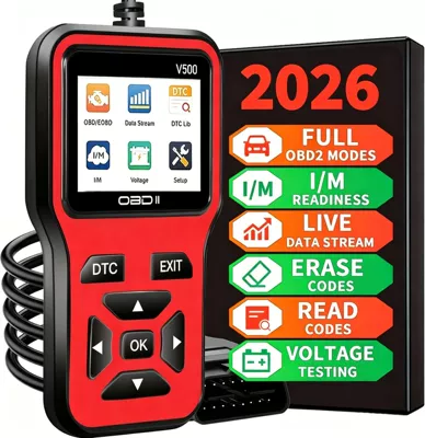 V500 Car Fault Detector Diagnostic Instrument Obd2 Decoder Eraser Universal Display Accurate Decoding (Other vehicle instruments) - red