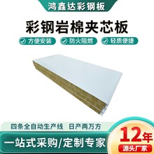 保温隔墙无尘车间机制净化板 50mm隔断防火隔热彩钢岩棉夹芯板