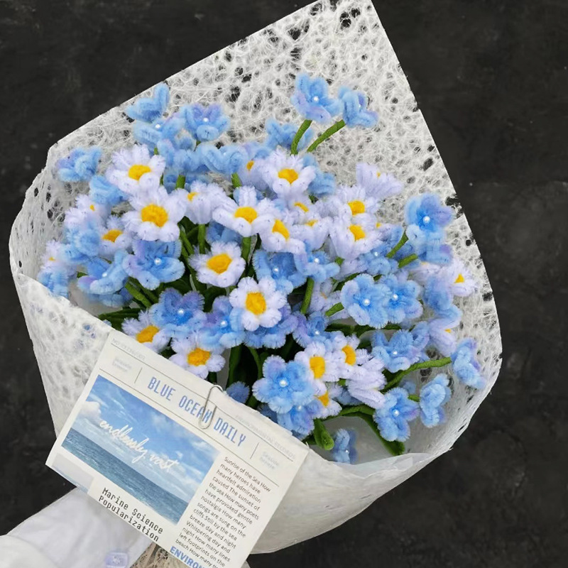 扭扭棒花束玫瑰花手工编织diy材料包送闺蜜女友百合花情人节礼物|undefined