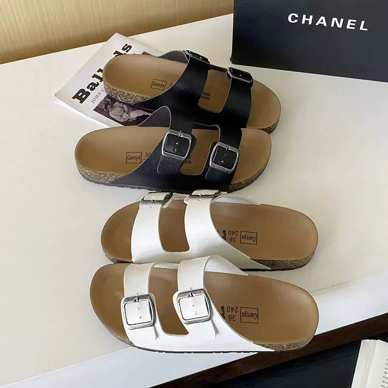 Мужские летние новые нишевые мужские сандалии Birkenstock с открытым носком, универсальные модные пляжные сандалии для пар, увеличивающие рост.