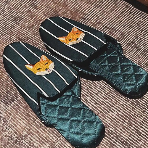 Simulation silk, dog fox fur bottom couple slippers, home indoor men's summer style, home use couple pair, Instagram style