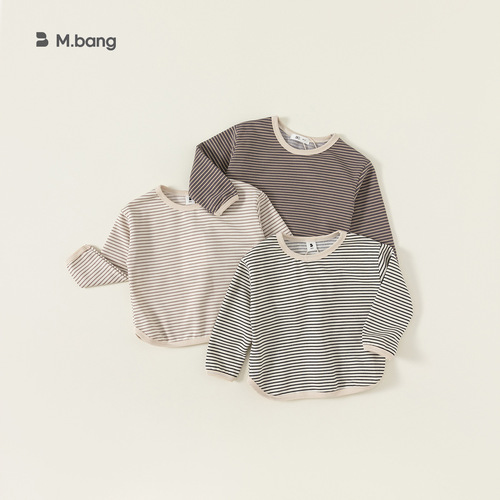 babycity spring and autumn casual boys and girls striped bottoming T-shirt children's tops children's clothing QY82166