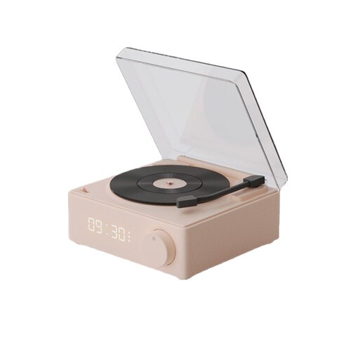 Atomic Alarm Clock Audio Retro Wireless Bluetooth Creative Small Speaker Card USB Mini Vinyl Record Player Speaker