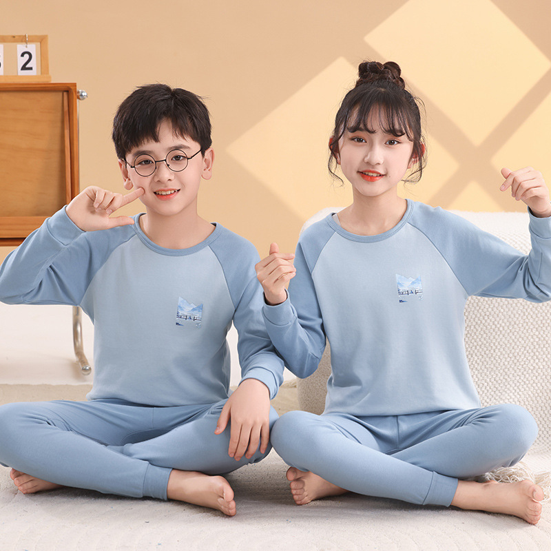 Children's Underwear Set, Kids' Loungewear, Boys' and Girls' Thermal Tops and Pants, Toddler Pajamas, Base Layer Cotton Thermal Wear for Winter
