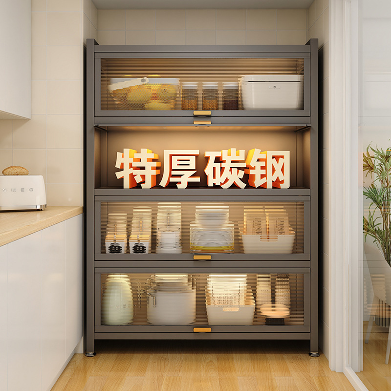 Estantes de cocina, gabinetes de almacenamiento a prueba de polvo multicapa de piso a techo, armarios multifuncionales para el hogar, armarios de comedor, armarios de almacenamiento